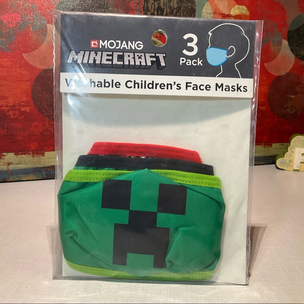 Minecraft 3pk Children's Face Masks Washable
